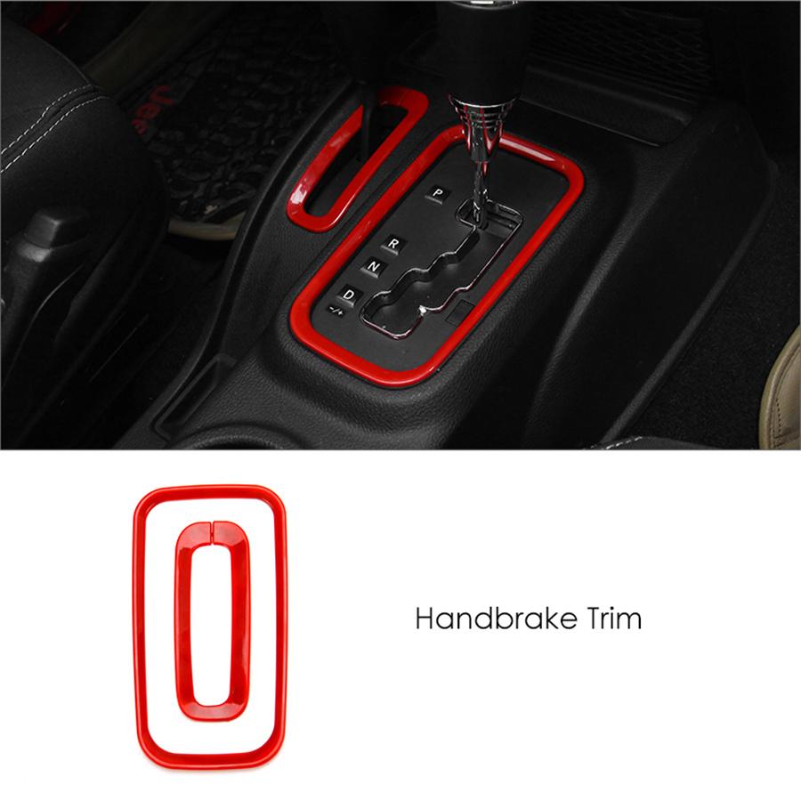 18pcs Red Car Interior Frame Decor Trim Cover For Jeep Wrangler JK 2011-2017