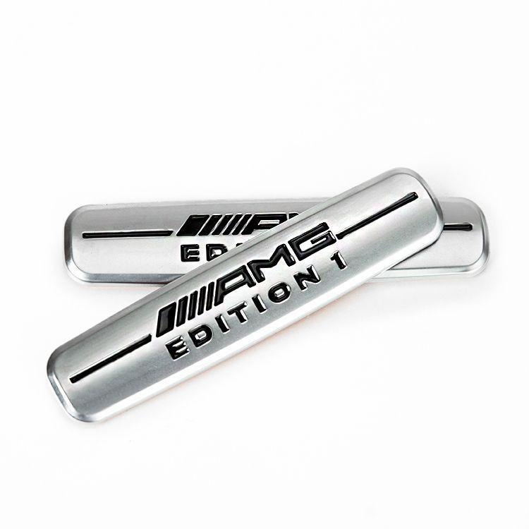 YWP4  1Pcs Car Badge Aluminum Sticker Decoration Accessories For Mercedes Benz AMG Smart W205 C300 W203 W206 W108 W124 W126 W140