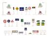 Mille Ti Rana Road Type for Playing with Mini Cars Signs, 28-Piece Set, B,