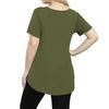 Women's Solid Color Large Size V-neck Top Loose Pocket T-shirt