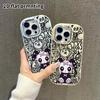 Phone Case: 2D flat design suitable for iPhone 18 17 16 15 14 13 Pro protective case, couple style, skull drooping ear rabbit, Christmas and Halloween