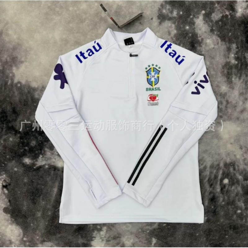 Soccer Training Jersey Neymar Santos Brazil Team Half-zip Jacket Polo Embroidery Sportswear
