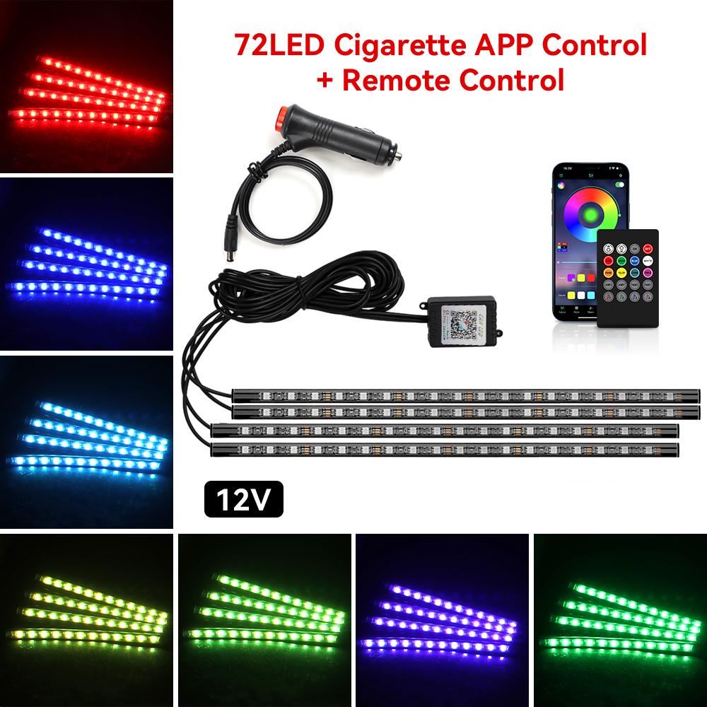 Car LED Lights Interior Lights with App/Remote Control RGB Lights Music Mode LED Lights for Car Interior Atmosphere Light Strip
