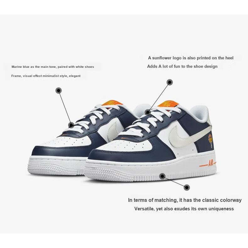 Nike Детские кроссовки Air Force 1 Low GS UV Reactive Blue Midnight-T Navy White FN7239-410