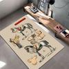 Equestrian Saddle Diagram Carpet suitable as a non-slip mat for the living room or bedroom sofa