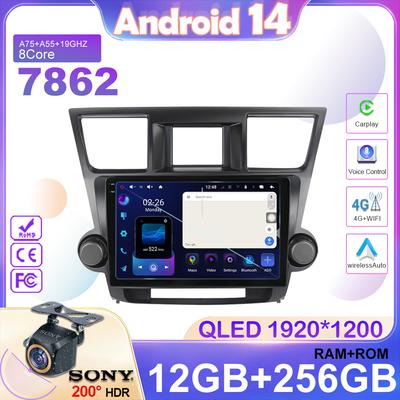 Автомобильный видеоплеер Android для Toyota Highlander 2 XU40 2007 - 2013 Навигация GPS Авто Радио 4G BT Мультимедиа Стерео Нет 2din DVD