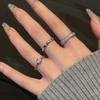 Простое кольцо из циркония, металлический комплект колец, женское легкое роскошное нишевое дизайнерское кольцо высокого класса, простое кольцо на указательный палец от холодного ветра