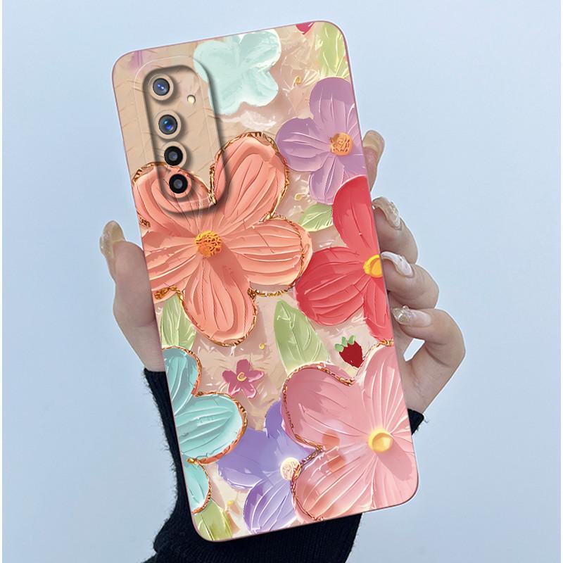 Чехол для телефона Realme 6 Чехол Realme 6s Модный Простота Масляная живопись Цветок Мягкий Жидкий силикон Оболочка Для Realme 6 Pro Funda