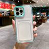 Роскошный прозрачный чехол-бампер с слотом для карт 3 в 1 для iPhone 15 14 13 12 11 Pro Max Plus X XS XR 7 8 SE, чехол-кошелек с конфетной рамкой