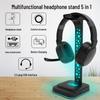 USB RGB Gaming Headset Stand with 3.5mm Jack and Multi-function Display