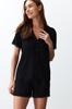 Women's Fashion New Pajama Set Black Lace Detailed Viscose Woven Pajama Set