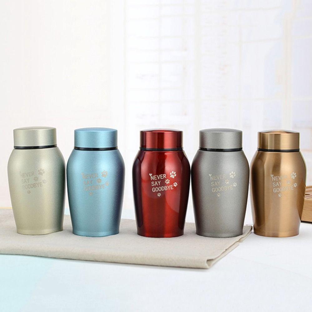 Коробка для хранения пепла питомца со следом лапы из нержавеющей стали, урны для кремации собаки кошки, настольное украшение