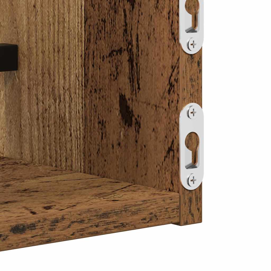 Wall Shelf Wall Mounted 2 pcs Reclaimed Wood Look 80 x 16 x 14 cm