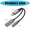 Type C To 3.5mm Plug & Adapter Fast Charging Sound Dongle Double Function Headphone Adapter Cable for Phone 15/16