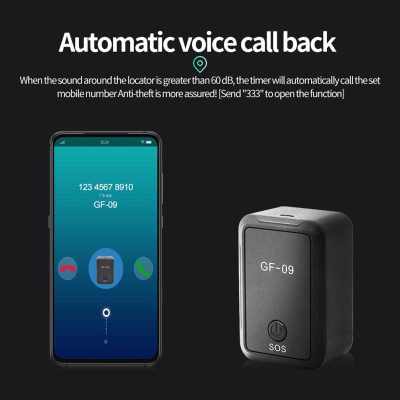 GF-09 Мини GPS Трекер Устройство Отслеживание В Реальном Времени Локатор GPS Автомобиль Старое Приложение Дистанционное Управление Отслеживание Удаленная Запись Поддержка TF Карта