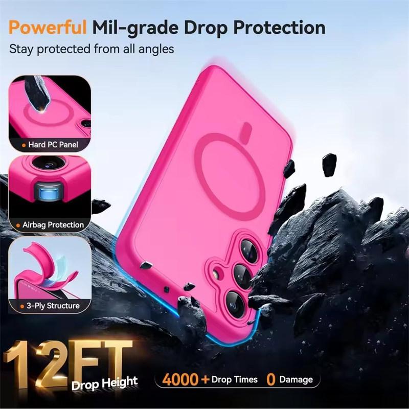 Роскошный матовый чехол для телефона для Samsung Galaxy S26 S25 S24 Ultra Plus S26Ultra S24Ultra S25Ultra S24FE Чехол для беспроводной зарядки Magsafe