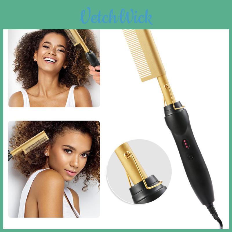 Hair Hot Comb Straightener Professional Press Comb Electric Curler Portable