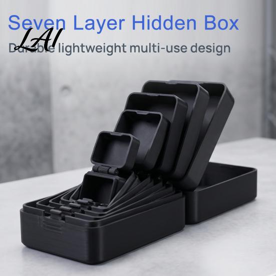 Multi Layered Boxes 7 Layer Nesting Gift Box 3D Printed Multi-Layer Reusable Storage Organizers 7-In-1 Nested Container Portable Prank Present