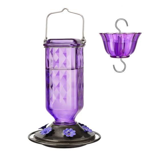 Стеклянная кормушка для колибри 24 унции подвесная кормушка для птиц на открытом воздухе с защитой от пчел
