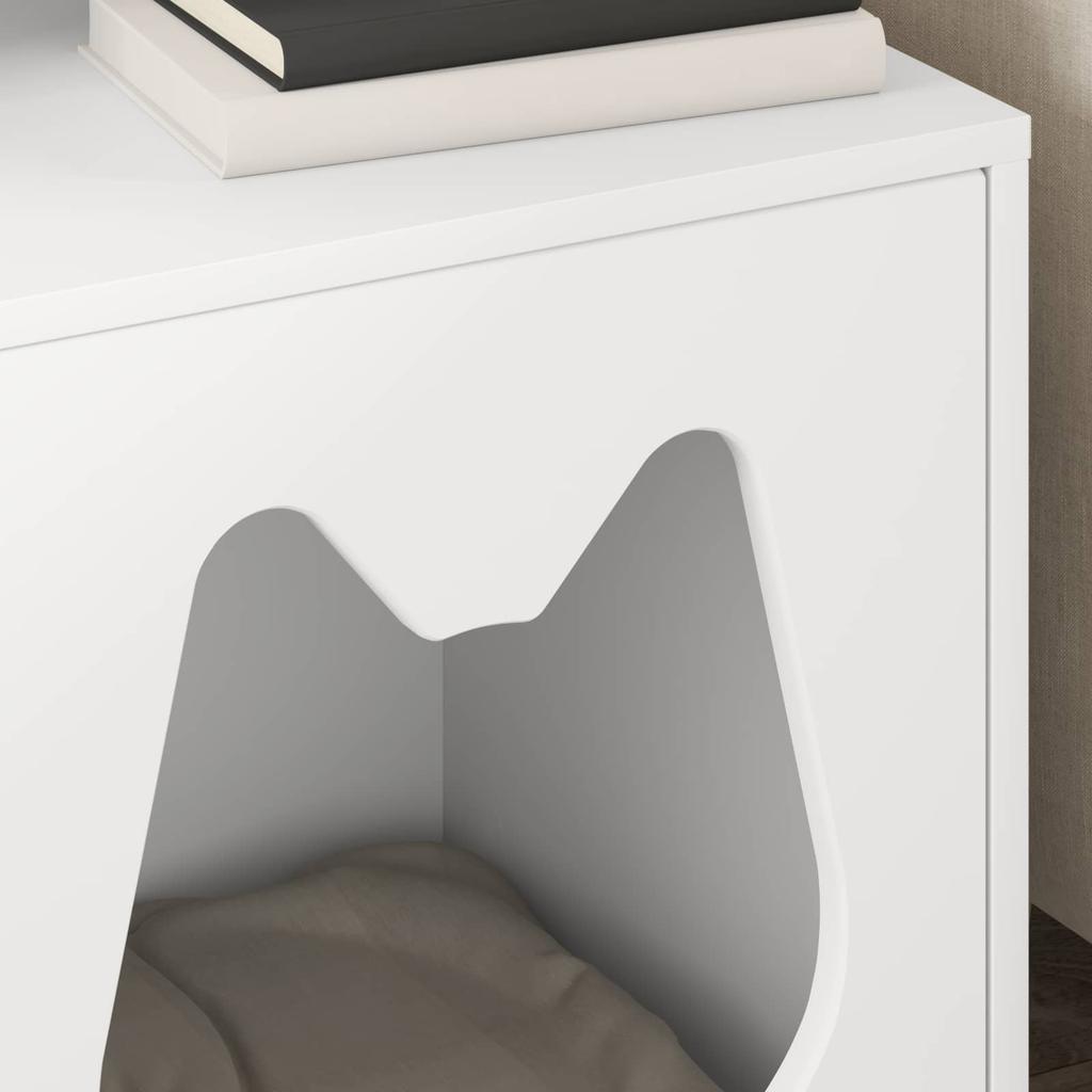 Cat House White 42.5 x 40 x 53.5 cm Engineered Wood