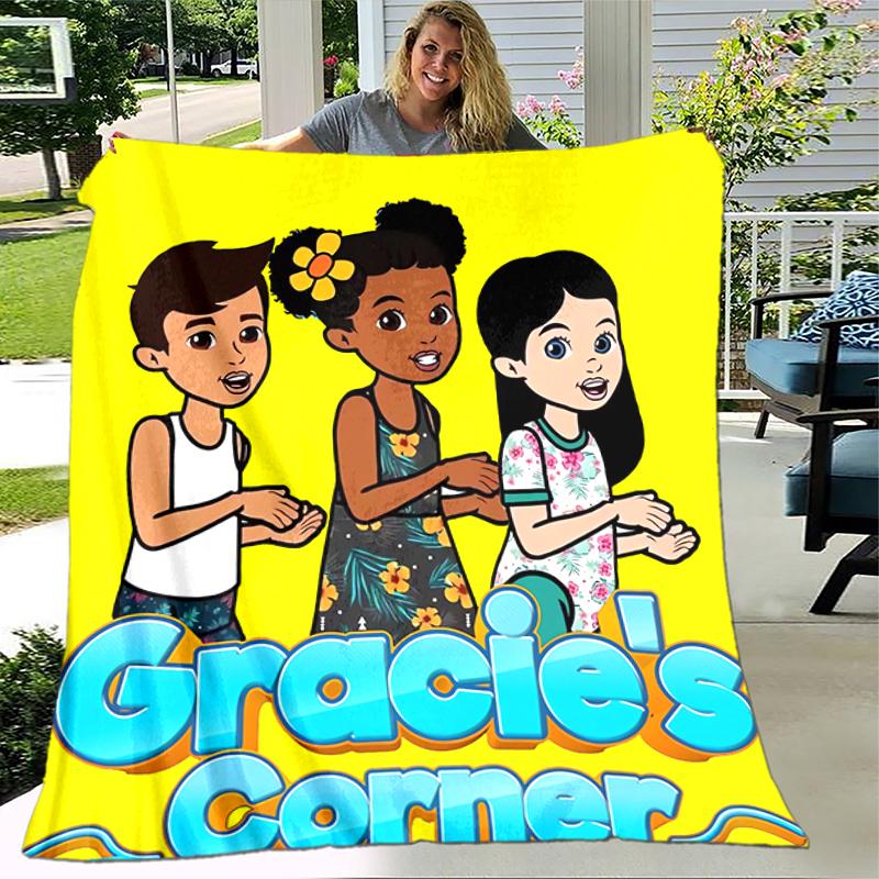 1pc Blanket Gracie's Corner1 Print Design, Lightweight Blanket for Sofa, Bed- Soft &Warm, Gift for All Seasons like Christmas, Halloween