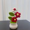Новый Мини Крючком Цветок В Горшке DIY Ручной Работы Искусственные Цветы Горшок Крючком Горшечная Роза Домашний Декор
