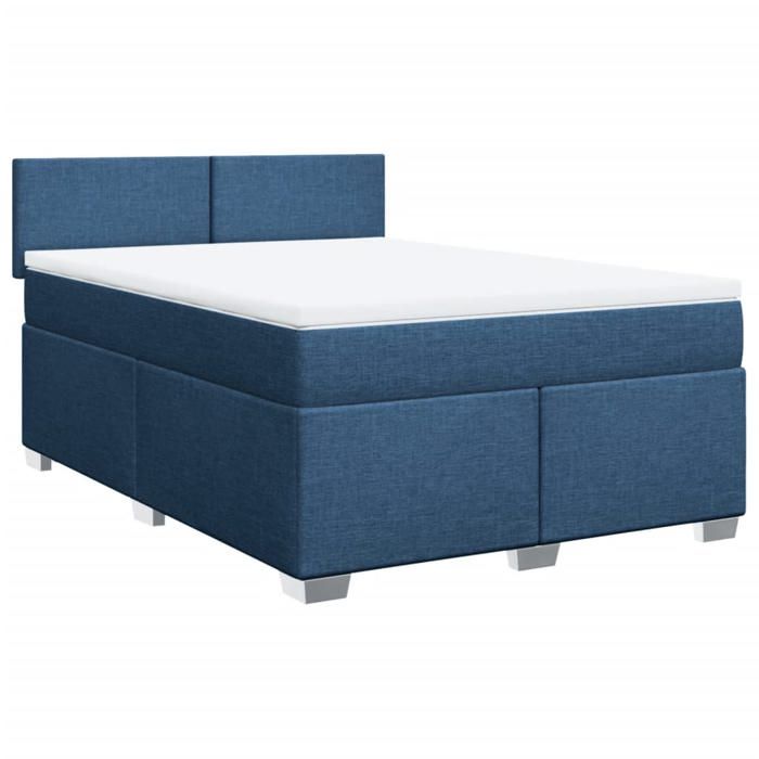 Maison Exclusive - Sommier à lattes de lit avec matelas Bleu 140x200 cm Tissu