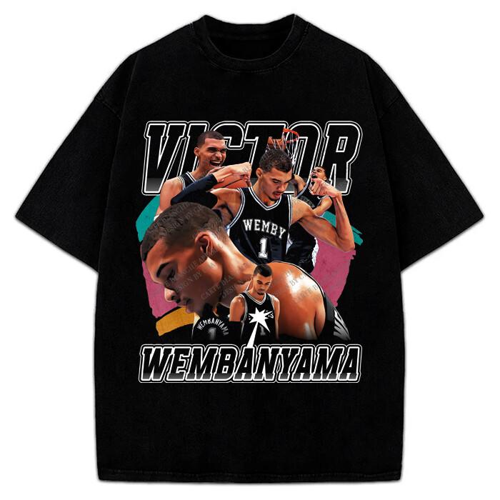 Футболка Victor Wembanyama Wemby в стиле 90-х, ретро, с графическим дизайном