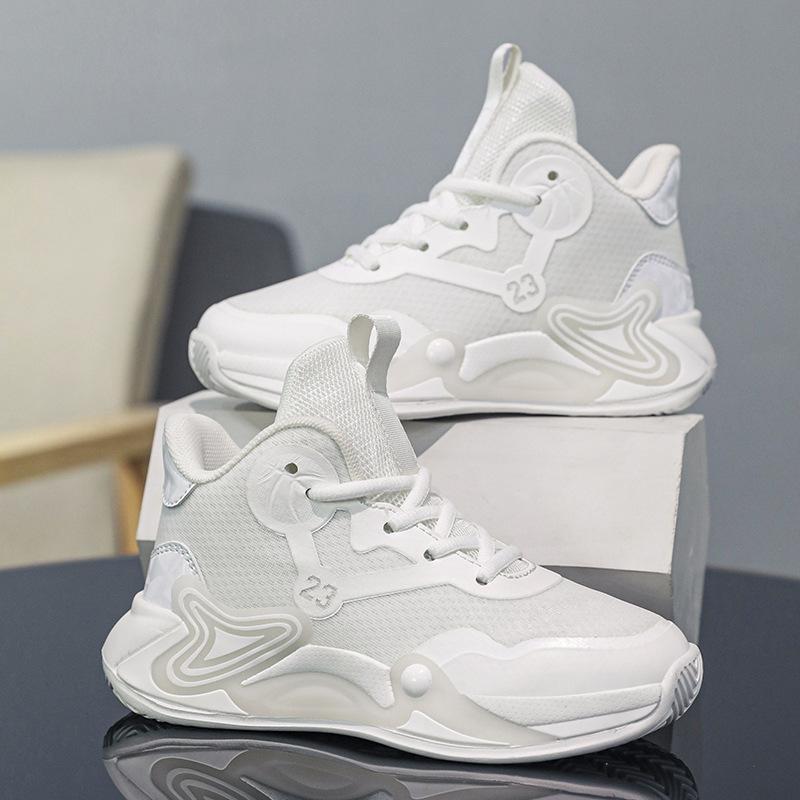 Детские баскетбольные кроссовки Мальчиковые весенне-летние новые сетчатые дышащие спортивные кроссовки для девочек Износостойкие практичные нескользящие кроссовки