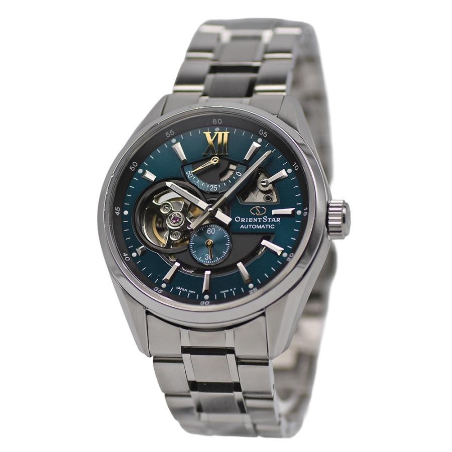 Orient RK-AV0114E Коллекция Star Contemporary Современные скелетоны Мужские автоматические часы Зеленый циферблат Полированный корпус