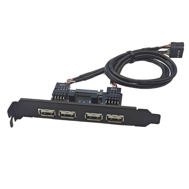 Универсальный USB 2.0 Expansion Bracket для материнских плат ПК с металлическим корпусом для защиты от помех