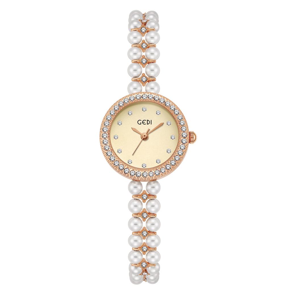 Light Luxury Diamond-Encrusted Fritillary Women'S Watch Niche Chinese High-End Bead Strap Watch Women'S Bracelet Quartz Watch