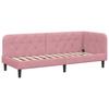 L Shaped Bed Frame Pink 80 x 200 cm Velvet
