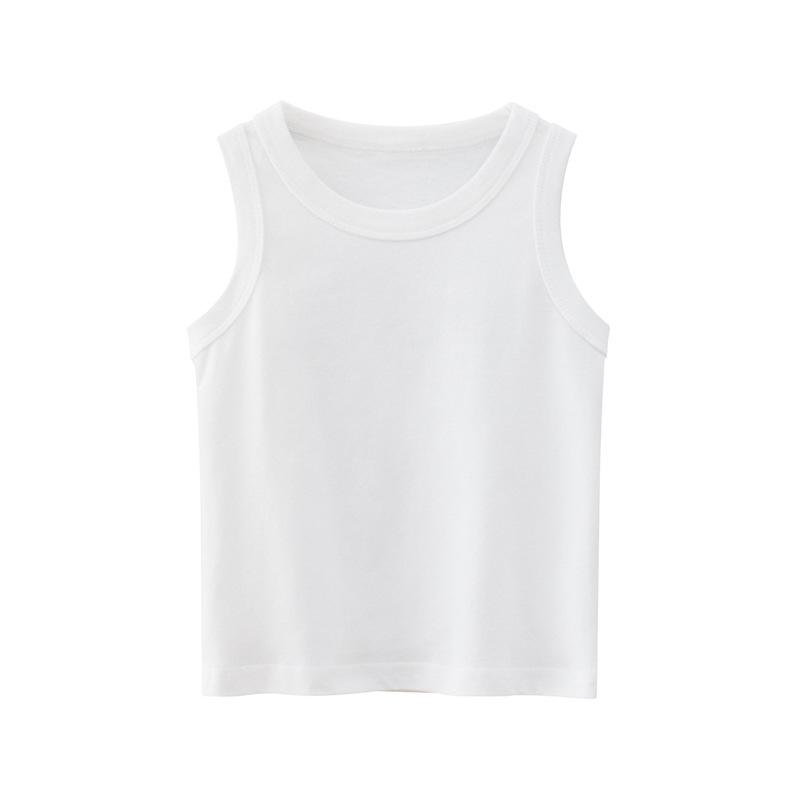 Baby Boy's Sleeveless Tops Solid Color T-Shirts Vest Kids Boys Girls Summer Basic Shirts Cotton Athletic Undershirts