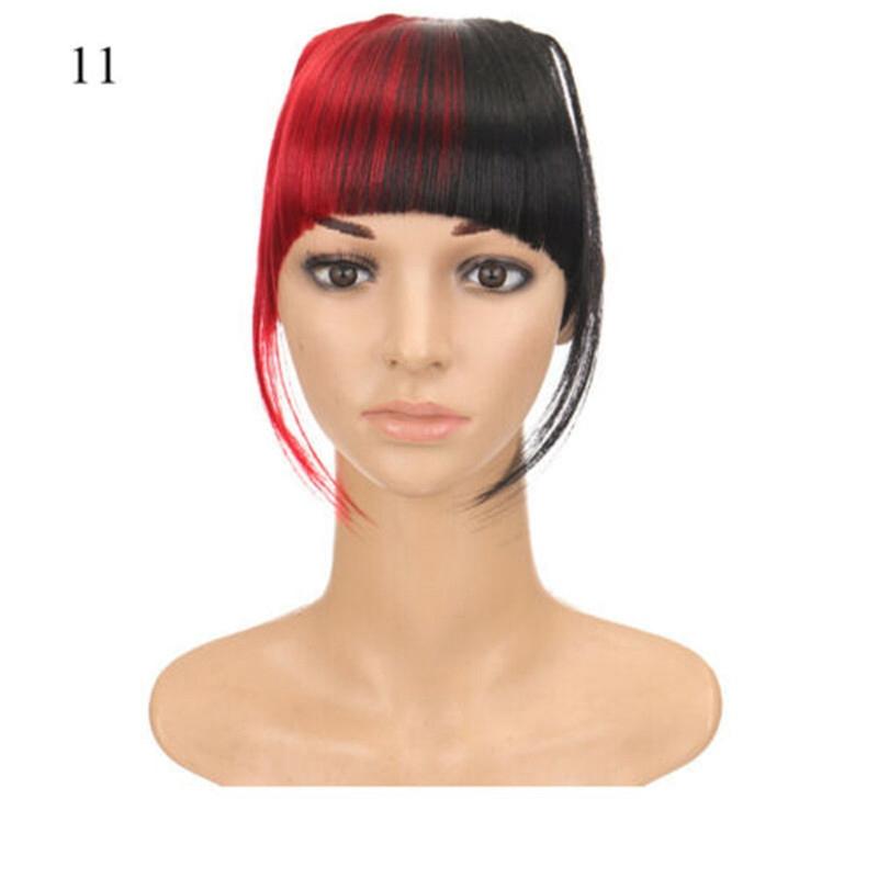 Цельный НАСТОЯЩИЙ натуральный зажим для наращивания волос с бахромой и челкой, толщиной как человек