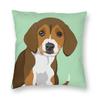 Beagle Pup Square Pillowcase Polyester Linen Velvet Pattern Zip Decorative Pillow Case Sofa Seater Cushion Cover