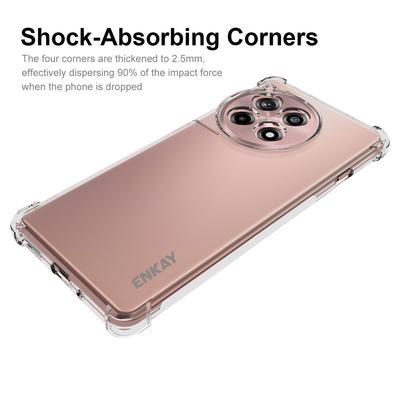 ENKAY HAT PRINCE Для OnePlus Ace 3 5G/12R 5G Прозрачный чехол Усиленные четыре угла Нескользящая полоска Край ТПУ Чехол для телефона