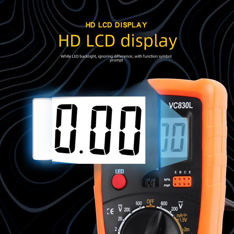 Compact A830L Digital Multimeter: High-Precision, Portable, Backlit Electromechanical Multifunction Meter