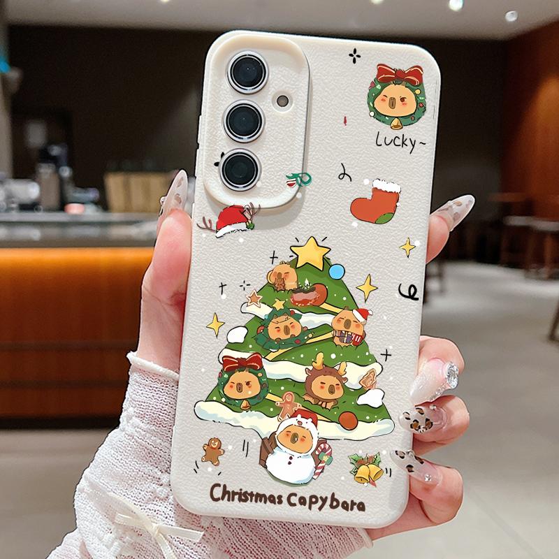 Case For Samsung Galaxy S25 S24 FE S23 Ultra A56 A16 A17 A36 A26 A55 A15 A25 A54 5G S22 Ultra Soft TPU Phone Cover Cartoon Christmas Tree Case Cover