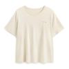 26 Summer Round Neck Unique Embroidery Loose Solid Color Versatile T-shirt with Mulberry Silk