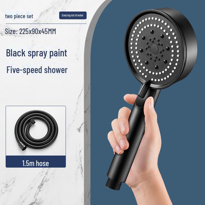 Ручной душ под давлением: Пятискоростной тропический душ высокого давления со смесителем для ванны.