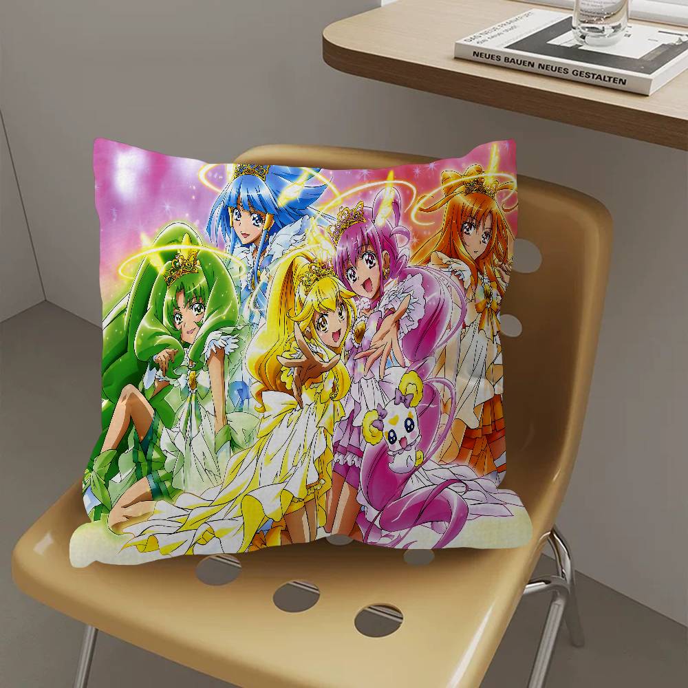 Подушка с принтом из аниме Smile Precure Чехол для подушки Полиэстер Декоративные подушки для дивана Декоративные пледовые подушки Декор для дома Чехол для подушки