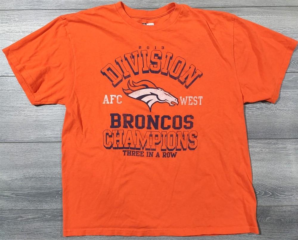 Broncos Shirt Mens XL Orange 2013 AFC West Champs NFL Football T-Shirt Tee Unisex T-Shirt