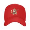 Кот-рокер играет на гитаре Мультяшный гитарный кот Бейсболки Snapback Мужская Женская Кепка Регулируемая Кепка Streetwear Бейсбольная кепка Кепка