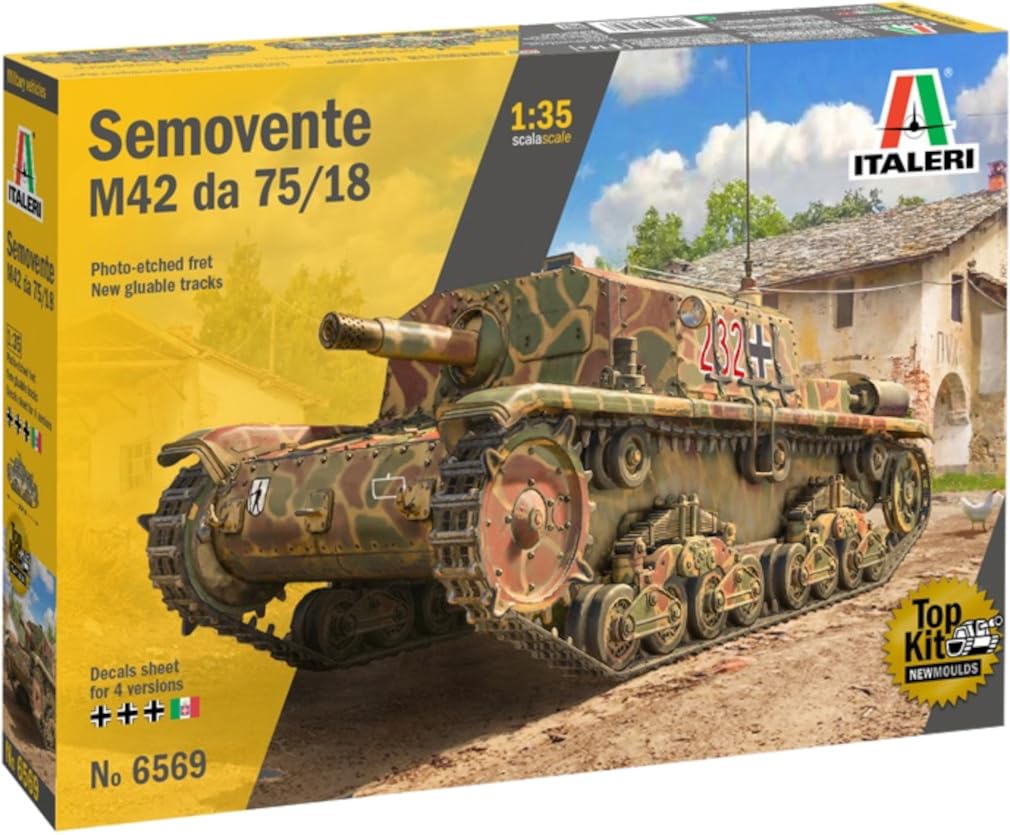 Platz Italeri 1/35 Итальянская САУ Semovente M42 75/18 времен Второй мировой войны Пластиковый набор IT6569 (танк)