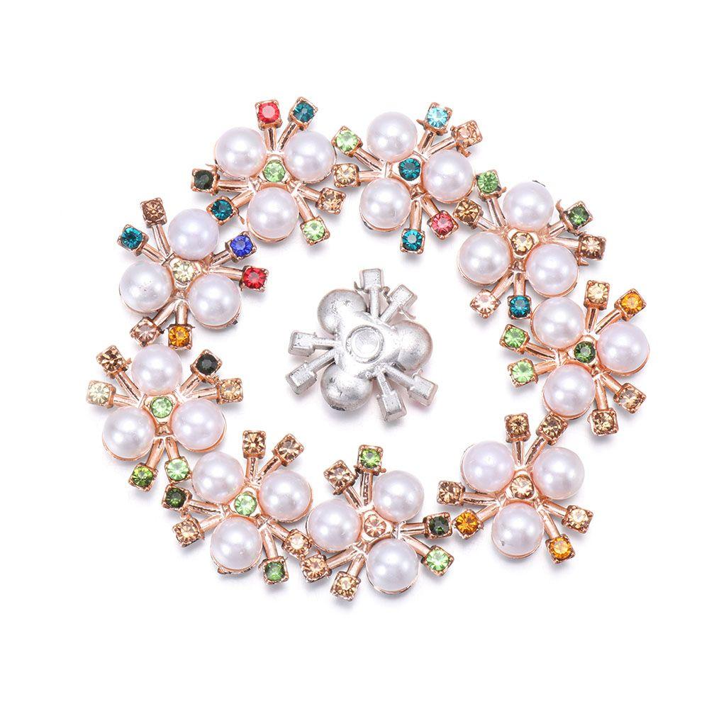Шитье одежды с кристаллами в форме цветка, зажим для головного убора, пуговицы со стразами, жемчужные пуговицы, жемчужные заколки для волос