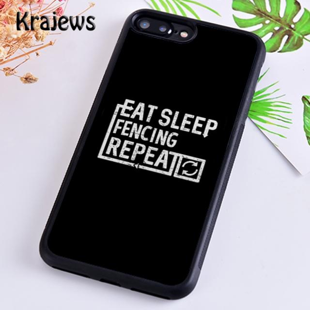 Krajews Ешь Спи Фехтование Сердцебиение Чехол для Телефона Для iPhone 17 Air 16 15 14 plus 11 12 13 pro max coque Fundas