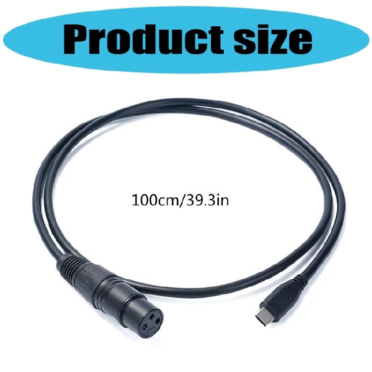 Адаптер Type C к 3-контактным XLR, кабель USB Type C к 3-контактным XLR, стереозвук, штекер к 3-контактным XLR, штекер/гнездо, кабель-конвертер