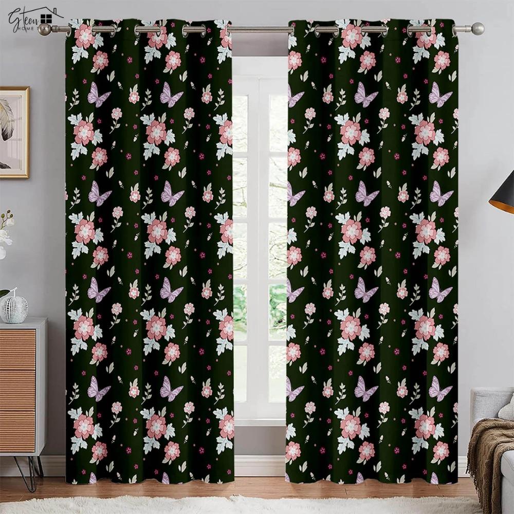 Ретро пасторальные бабочки цветы 3D печать шторы красивые и свежие спальня гостиная кабинет полиэстер волокна шторы 2 шт