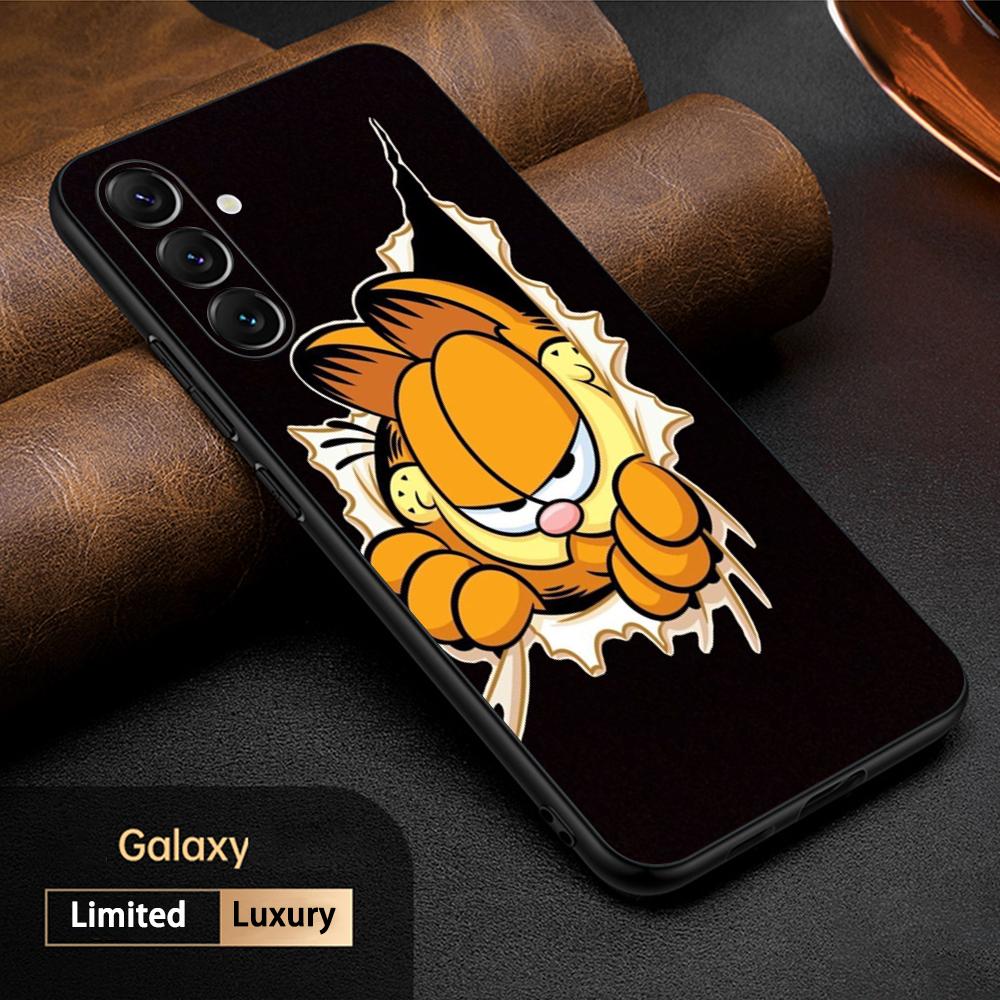 Gar-fis cute cartoon cat cool design Phone Case For Samsung Galaxy S26 S25 S24 S23 S22 S21 Plus Ultra Note20 Soft Black
